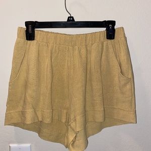 Fab'rik high waisted golden yellow shorts